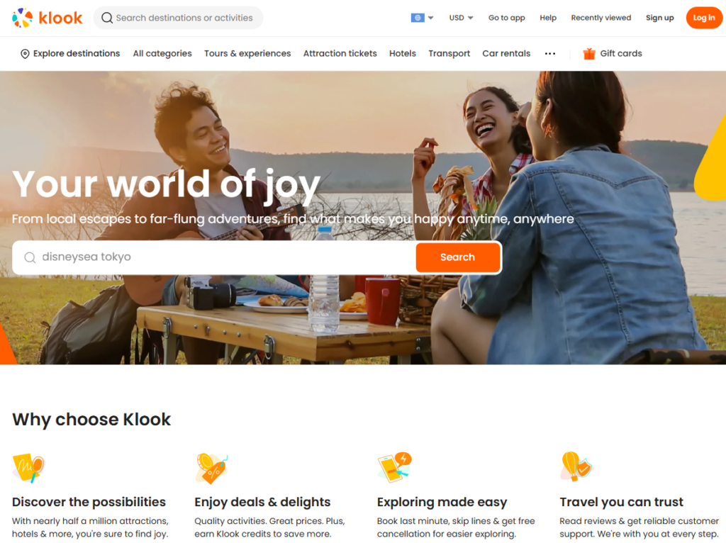 Klook Review 2025: Klook Homepage